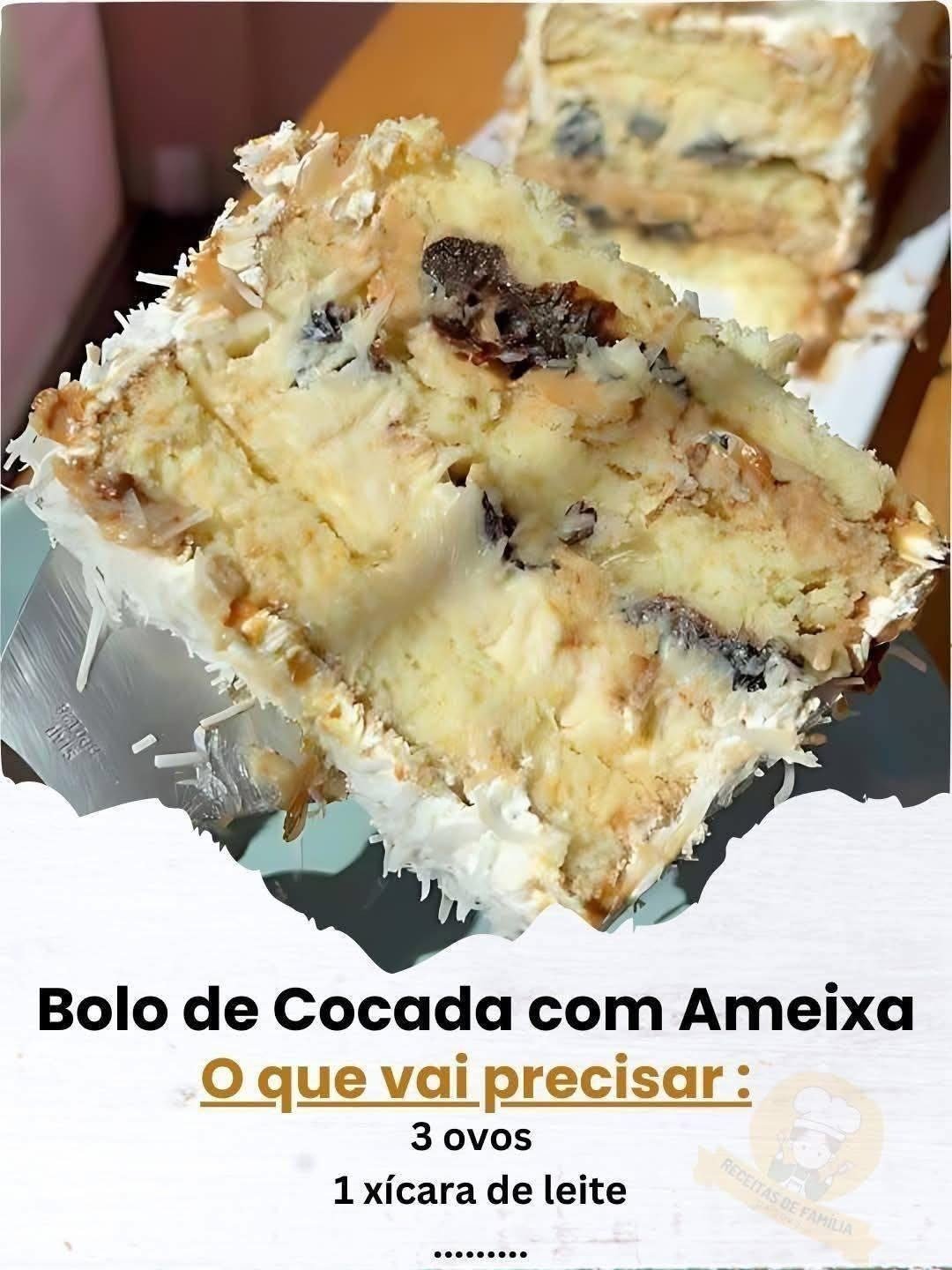 Bolo de Cocada com Ameixa
